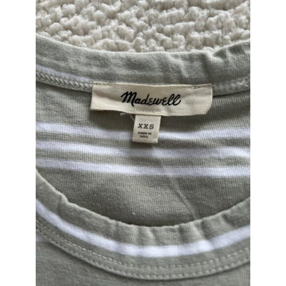 Madewell Women's Green/White Atkins Stripe The Perfect Vintage Tee Sz XXS - Picture 2 of 6